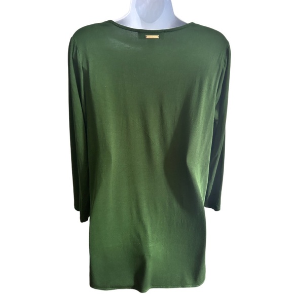 Michael Kors Elegant Green V-Neck Women's Top - Picture 2 of 4